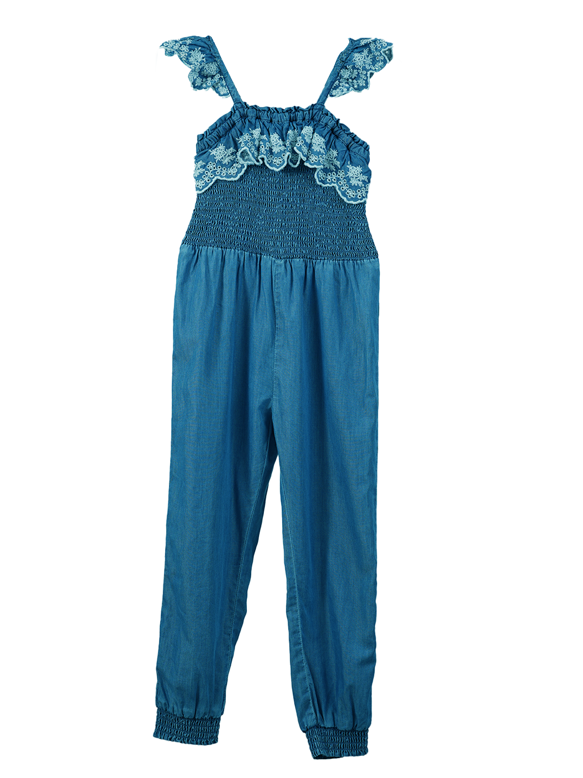 Bluebell Ruffle Embroidered Jumpsuit