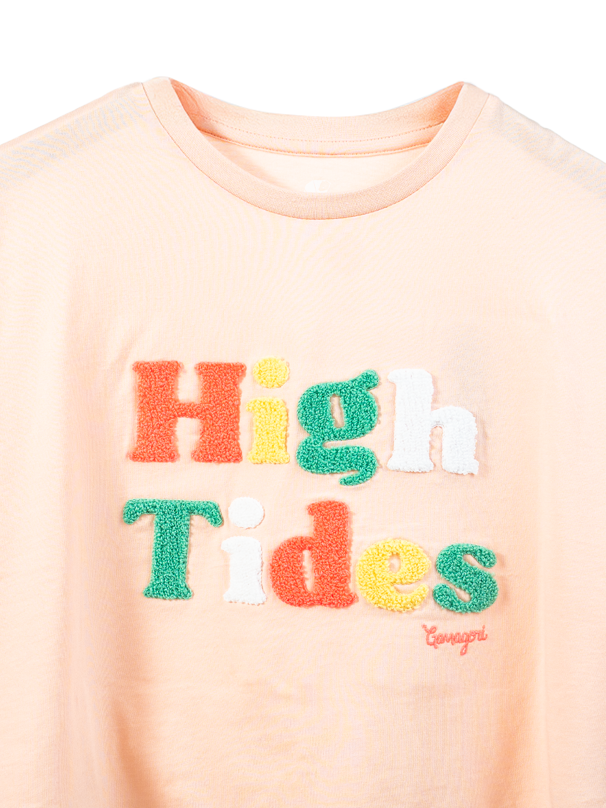 Embroidered  Slogan Puff Tee
