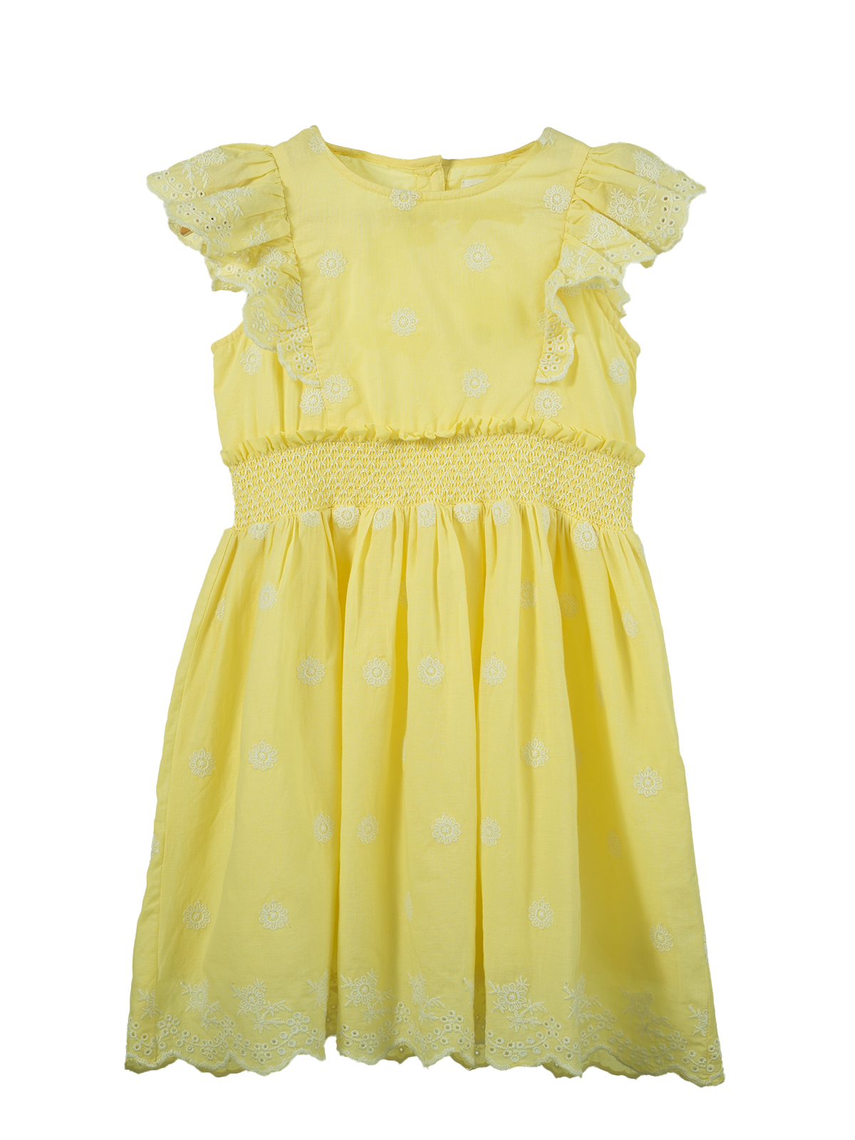 Golden Frill Embroidered Dress