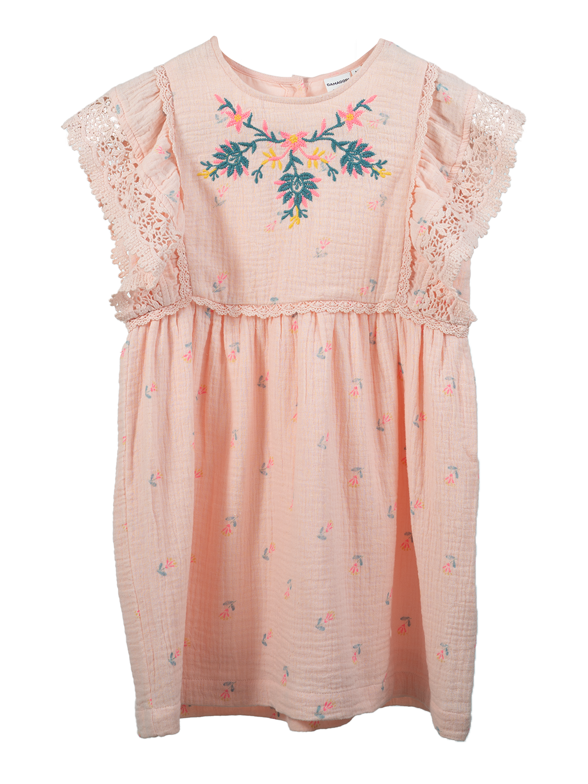 Peach Blossom Embroidered Dress