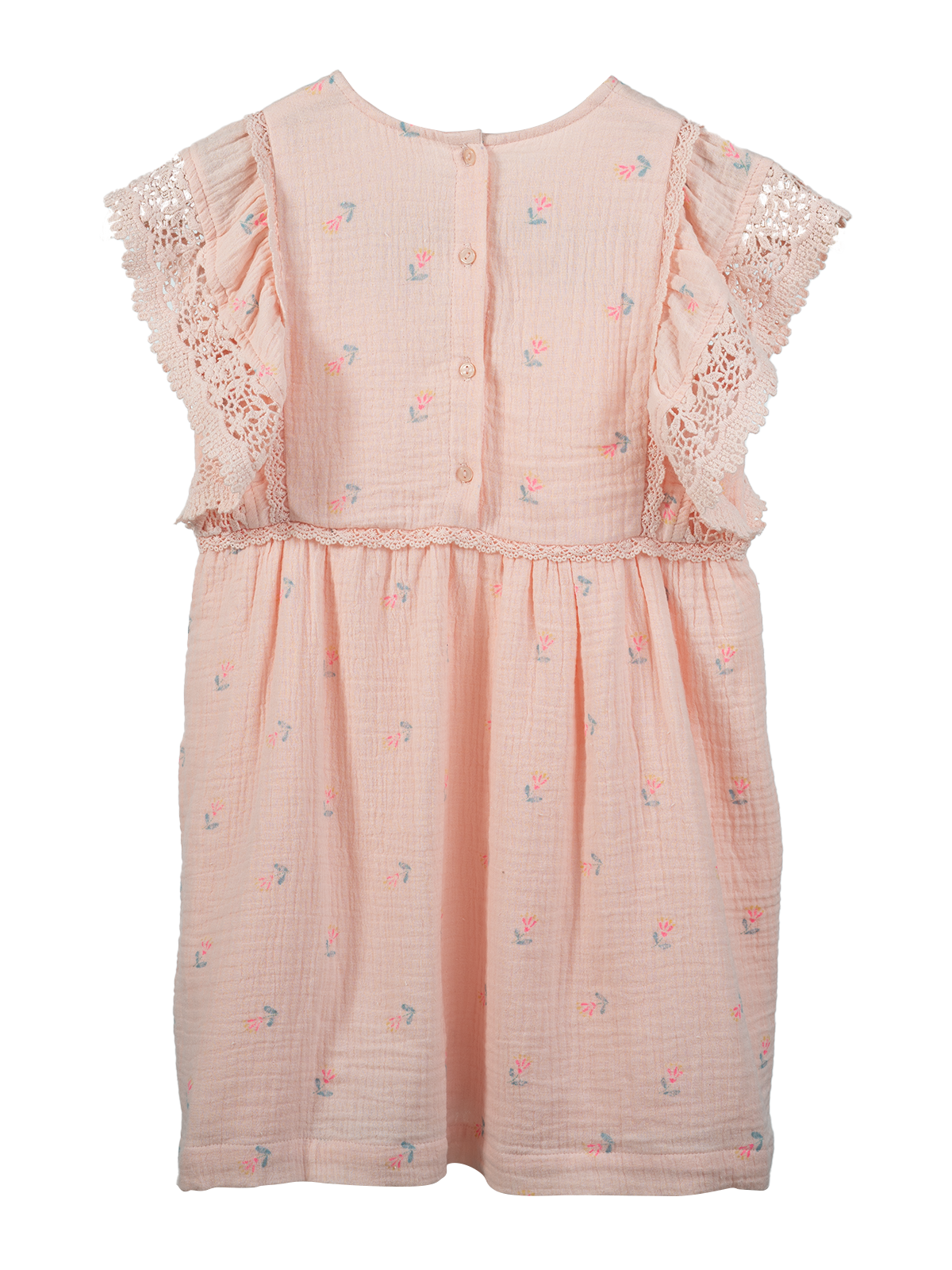 Peach Blossom Embroidered Dress