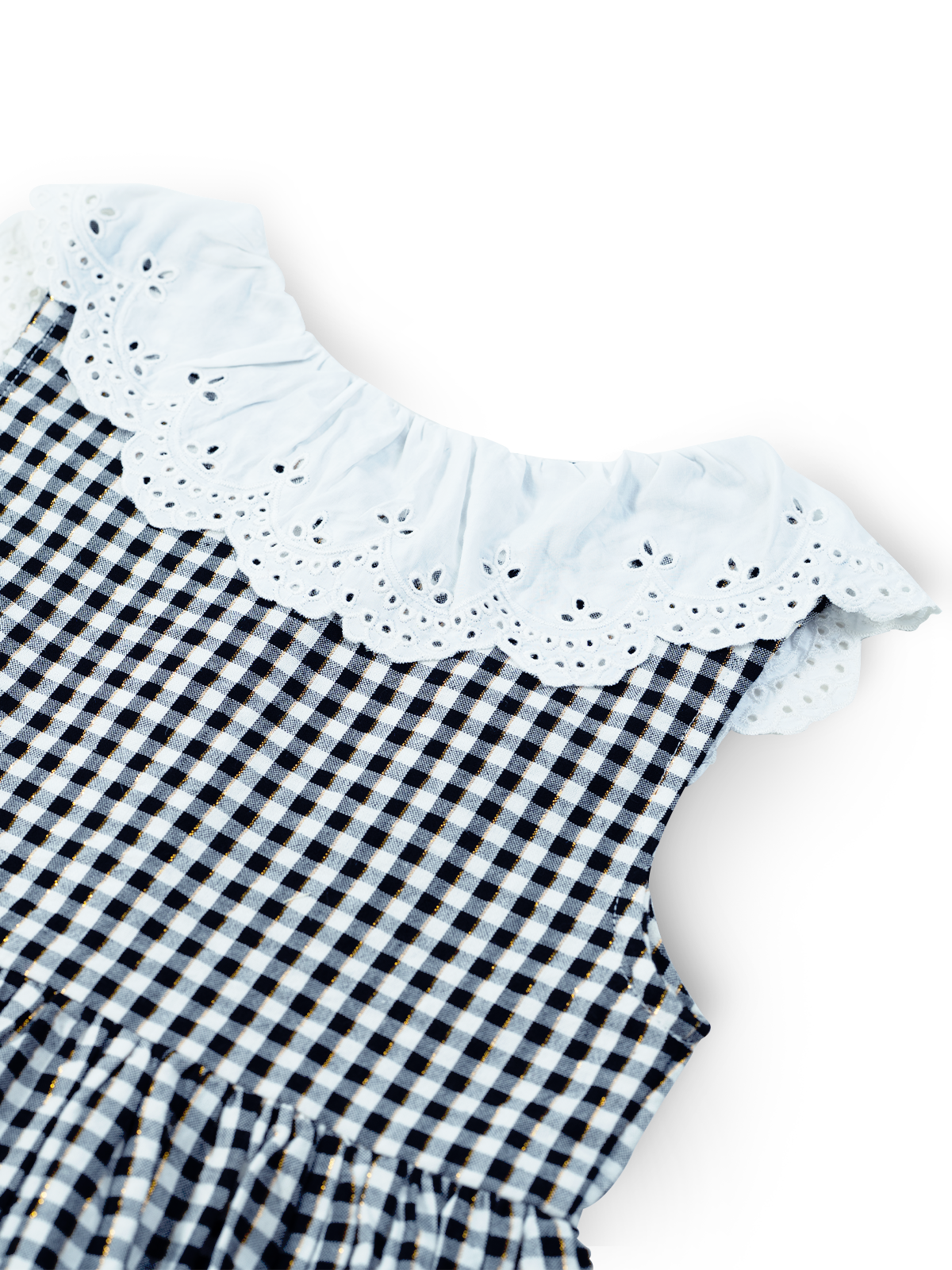 Willow Collar Embroidered Gingham Dress